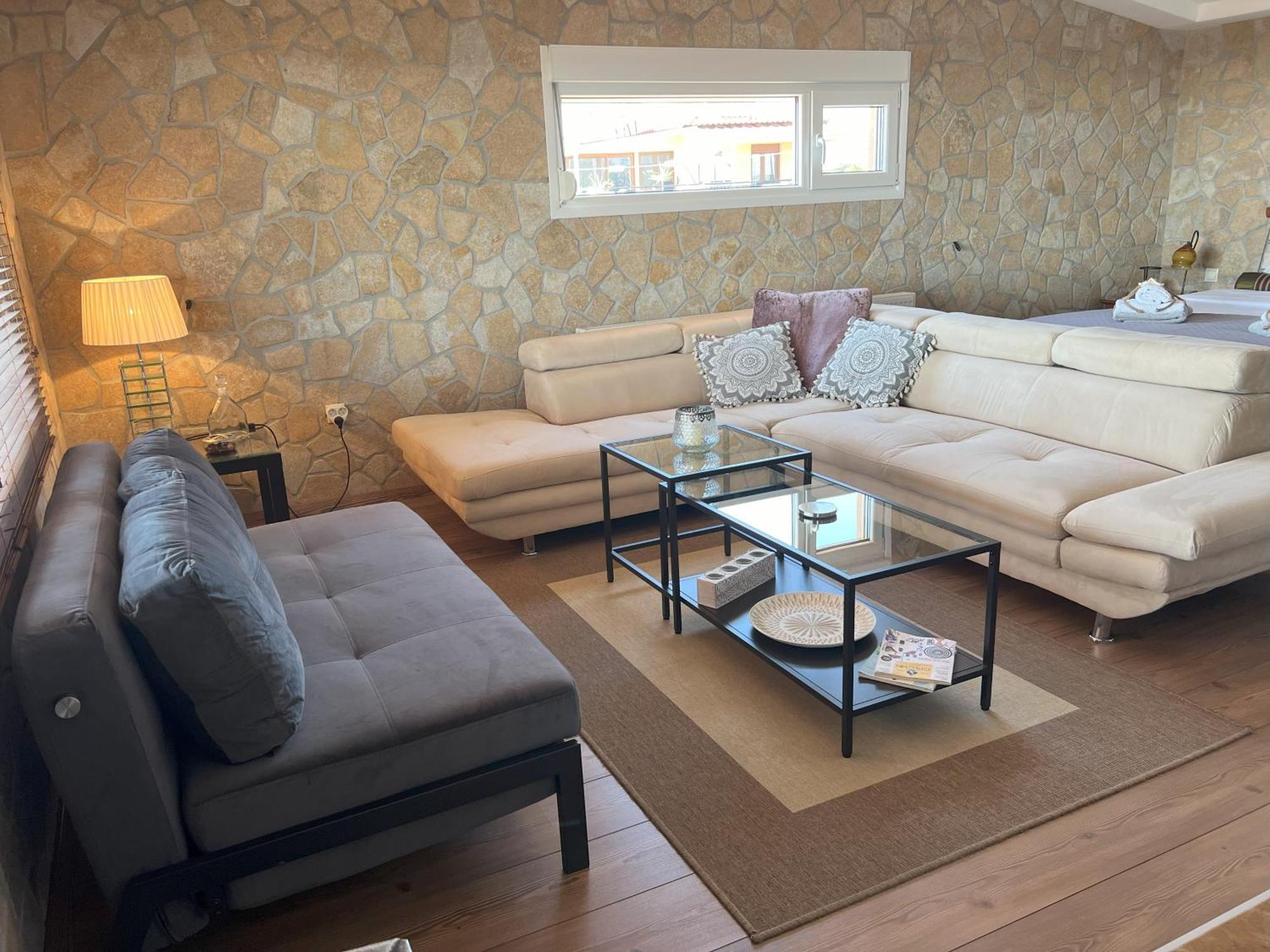 Doormat# Wait 'N Sea, Jacuzzi, Luxury Stone House Apartment Epanomí Ngoại thất bức ảnh