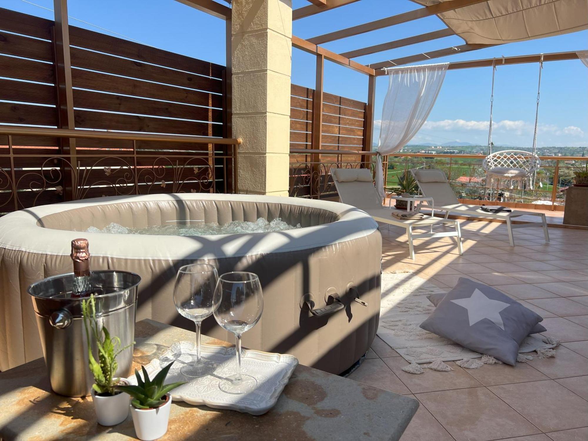 Doormat# Wait 'N Sea, Jacuzzi, Luxury Stone House Apartment Epanomí Ngoại thất bức ảnh